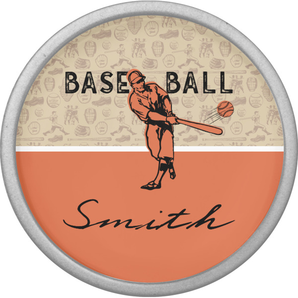 Retro Baseball Cabinet Knob - Nickel - Front