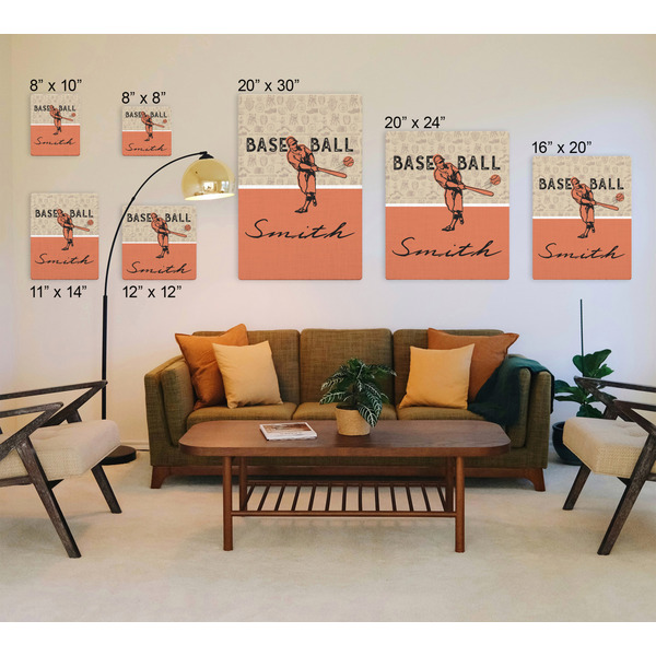 Retro Baseball Canvas Prints - Multiple Sizes