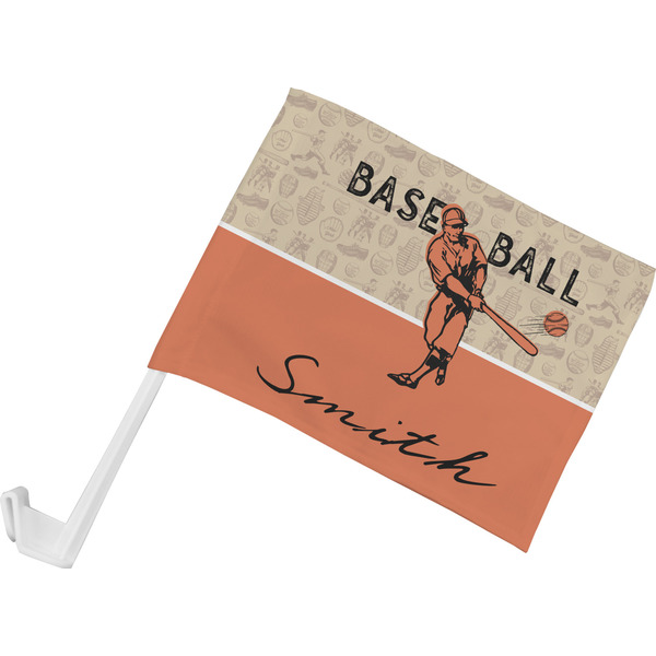 Custom Retro Baseball Car Flag - Small w/ Name or Text