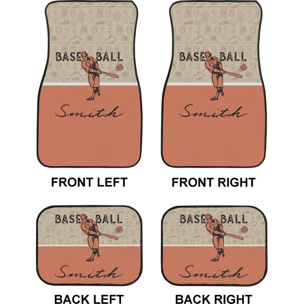 Retro Baseball Car Floor Mats Set (2F + 2B)