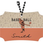 Retro Baseball Rear View Mirror Ornament (Personalized)