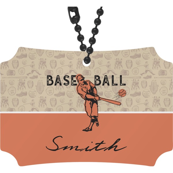 Custom Retro Baseball Rear View Mirror Ornament (Personalized)