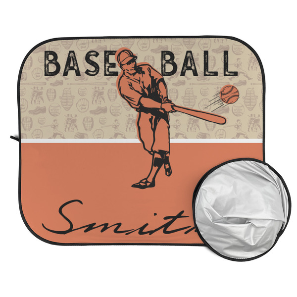 Retro Baseball Car Sun Shades - FOLDED & UNFOLDED