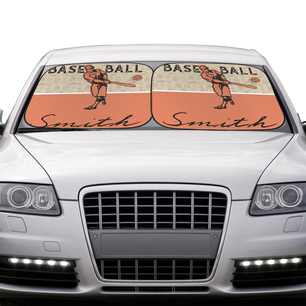 Retro Baseball Car Sun Shades - IN CONTEXT