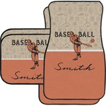 Retro Baseball Car Floor Mats Set - 2 Front & 2 Back (Personalized)