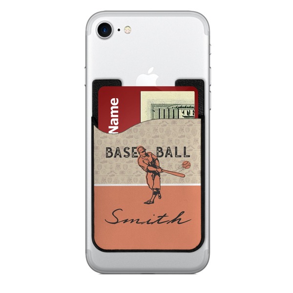 Custom Retro Baseball 2-in-1 Cell Phone Credit Card Holder & Screen Cleaner (Personalized)
