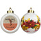 Retro Baseball Ceramic Christmas Ornament - Poinsettias (APPROVAL)