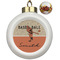 Retro Baseball Ceramic Ball Ornaments - Poinsettia Garland (Personalized)