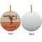 Retro Baseball Ceramic Flat Ornament - Circle Front & Back (APPROVAL)