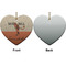 Retro Baseball Ceramic Flat Ornament - Heart Front & Back (APPROVAL)