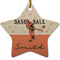 Retro Baseball Ceramic Flat Ornament - Star (Front)