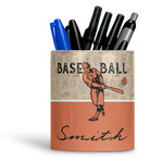 Retro Baseball Ceramic Pen Holder