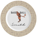 Retro Baseball Ceramic Dinner Plates (Set of 4) (Personalized)