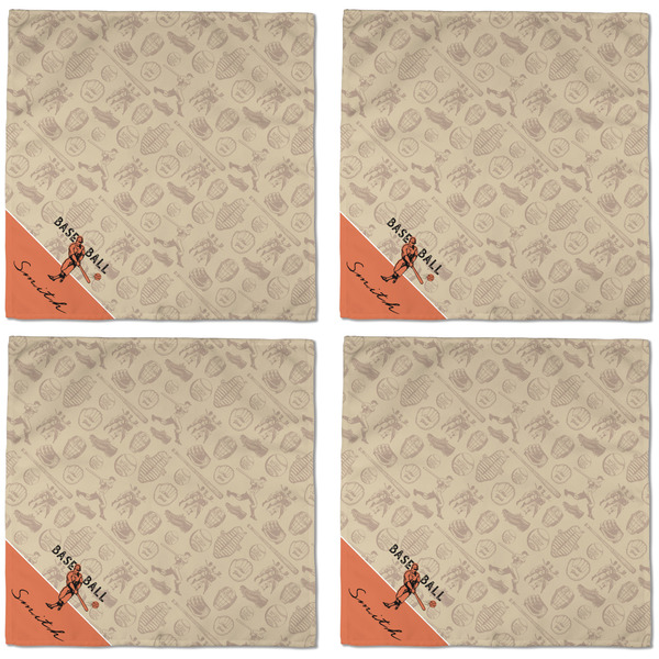 Retro Baseball Cloth Napkins - Personalized Dinner (APPROVAL) Set of 4