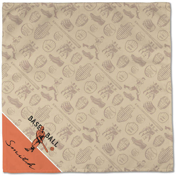 Retro Baseball Cloth Napkins - Personalized Dinner (Full Open)
