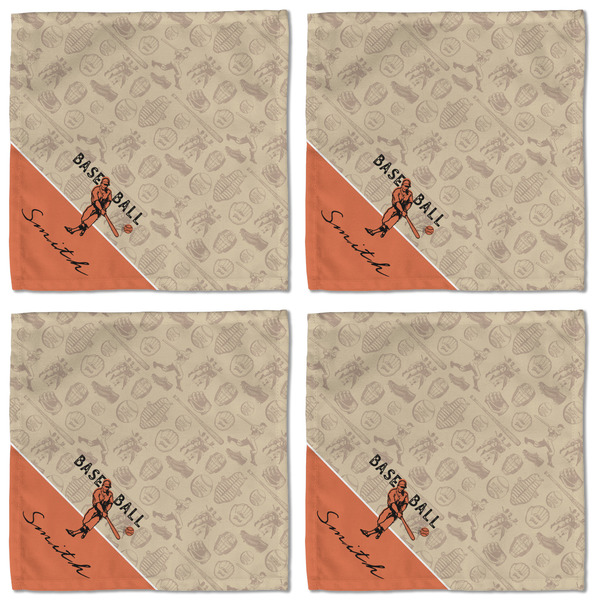 Retro Baseball Cloth Napkins - Personalized Lunch (APPROVAL) Set of 4