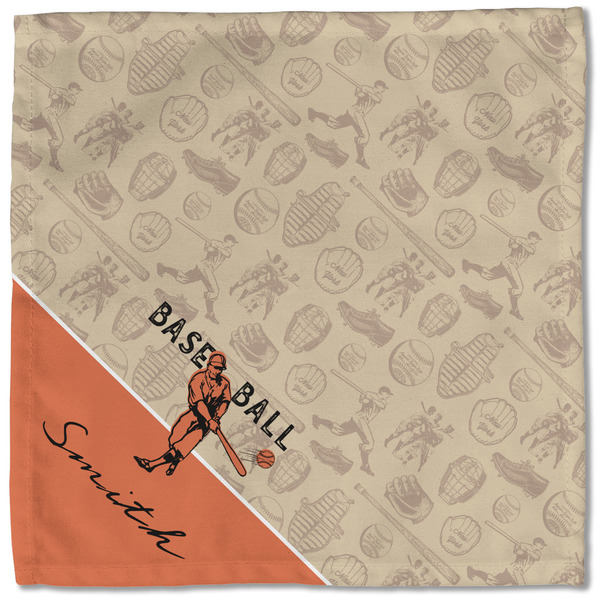 Retro Baseball Cloth Napkins - Personalized Lunch (Single Full Open)