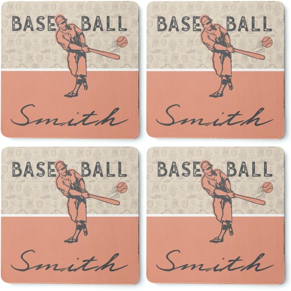 Retro Baseball Coaster Rubber Back - Apvl