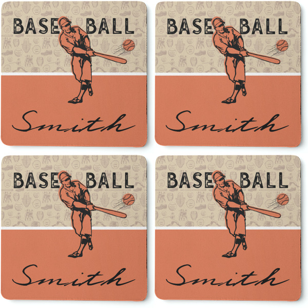 Retro Baseball Coaster Rubber Back - Apvl
