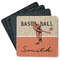 Retro Baseball Square Rubber Backed Coasters - Set of 4 (Personalized)