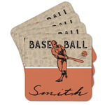 Retro Baseball Cork Coaster - Set of 4 w/ Name or Text