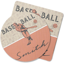 Retro Baseball Rubber Backed Coaster (Personalized)