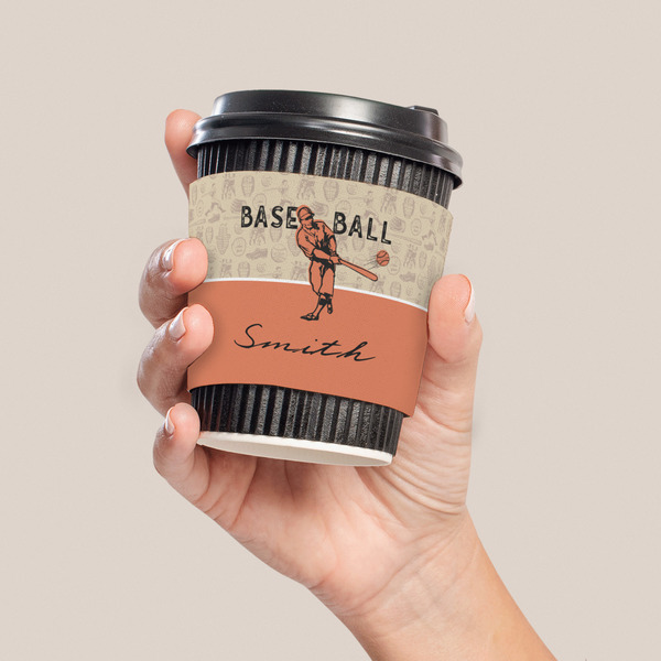 Retro Baseball Coffee Cup Sleeve - LIFESTYLE