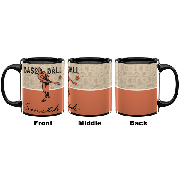 Retro Baseball Coffee Mug - 11 oz - Black APPROVAL