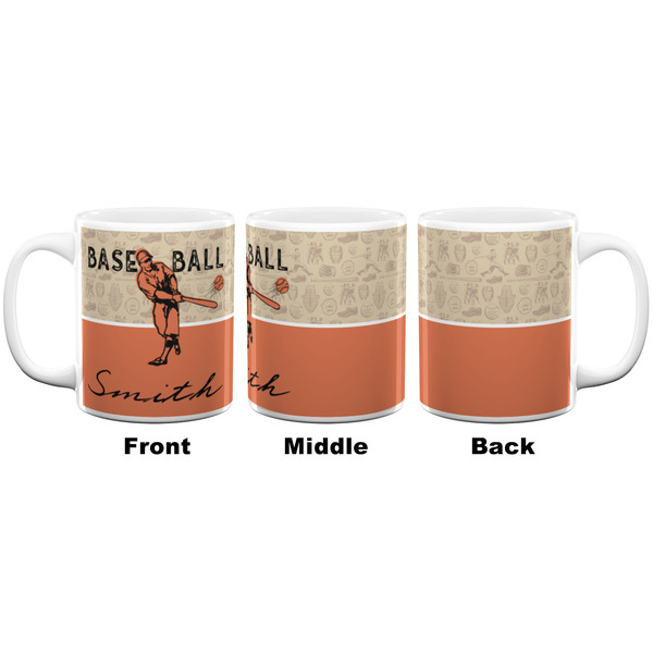 Retro Baseball Coffee Mug - 11 oz - White APPROVAL