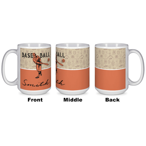Retro Baseball Coffee Mug - 15 oz - White APPROVAL