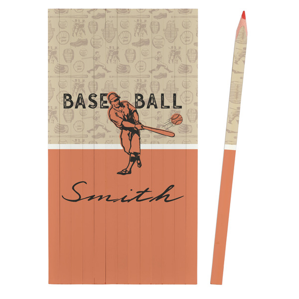 Retro Baseball Colored Pencils - Front View