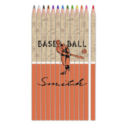 Retro Baseball Colored Pencils (Personalized)