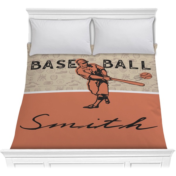 Custom Retro Baseball Comforter - Full / Queen (Personalized)