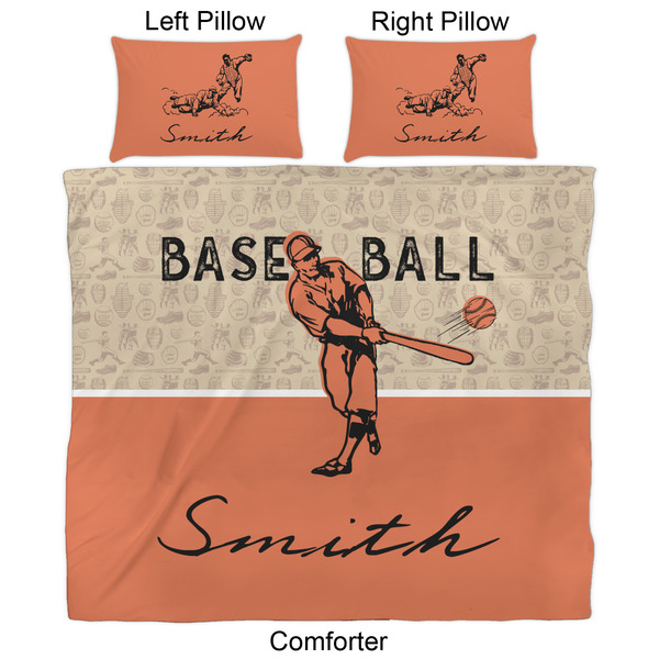 Retro Baseball Comforter Set - King - Approval