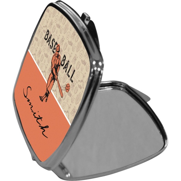 Retro Baseball Compact Mirror (Side View)