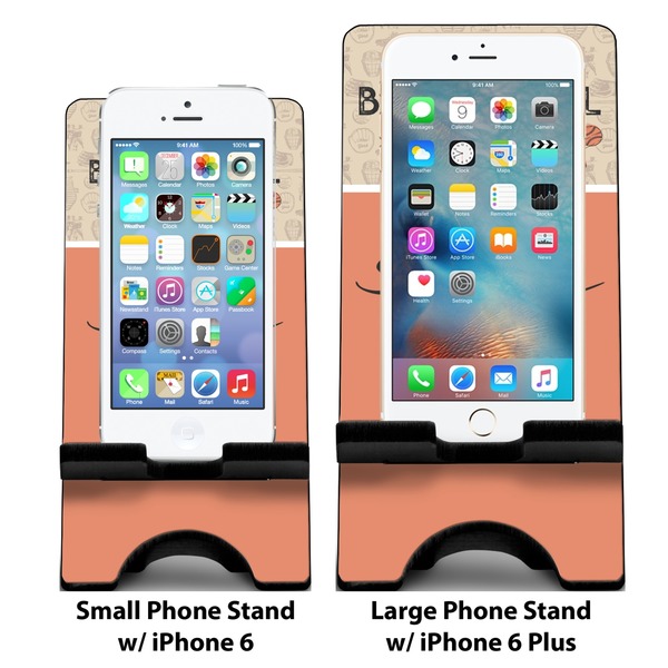 Retro Baseball Compare Phone Stand Sizes - with iPhones