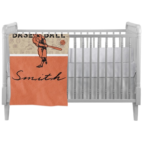 Custom Retro Baseball Crib Comforter / Quilt (Personalized)