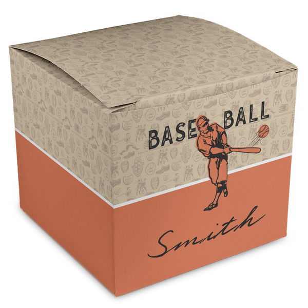 Custom Retro Baseball Cube Favor Gift Boxes (Personalized)