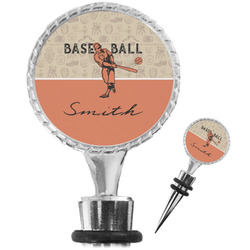 Retro Baseball Wine Bottle Stopper (Personalized)