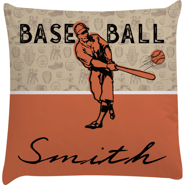 Custom Retro Baseball Decorative Pillow Case w/ Name or Text