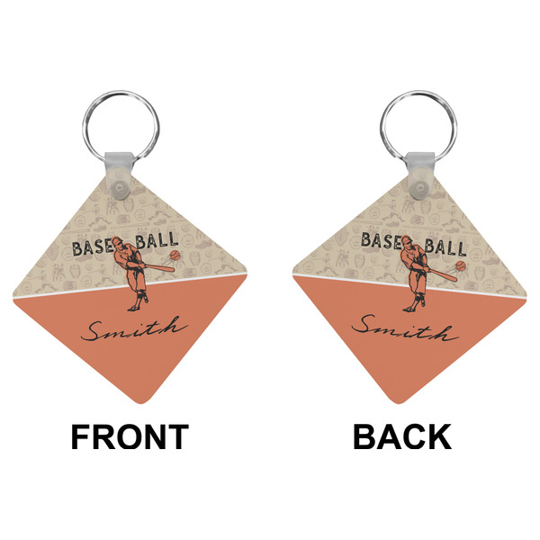 Retro Baseball Diamond Keychain (Front + Back)