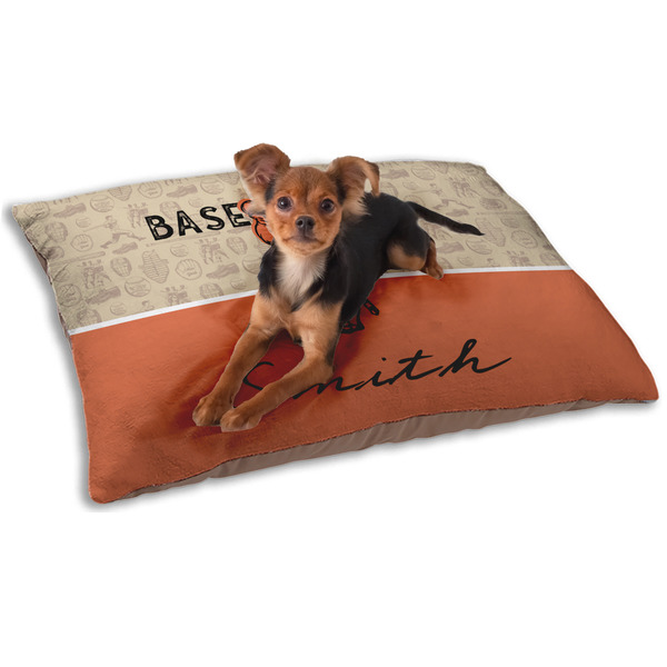 Custom Retro Baseball Dog Bed - Small w/ Name or Text