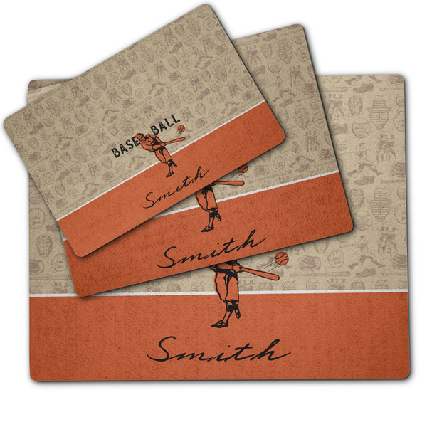 Retro Baseball Dog Food Mat - MAIN (sm, med, lrg)