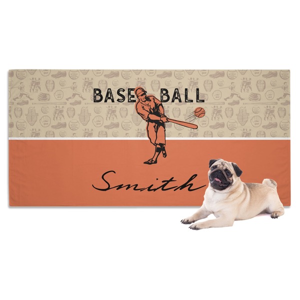 Custom Retro Baseball Dog Towel (Personalized)