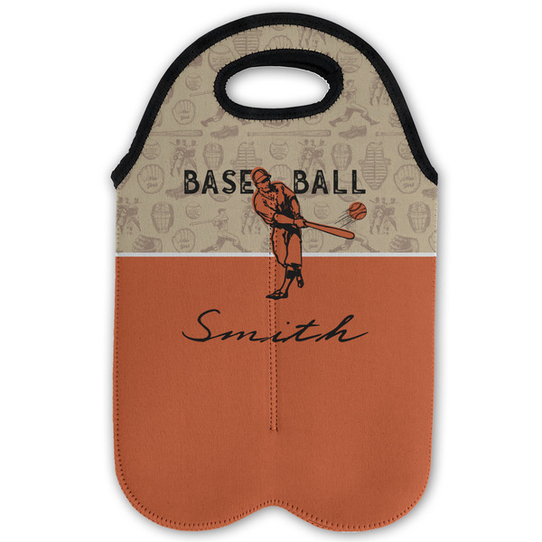 Retro Baseball Double Wine Tote - Flat (new)
