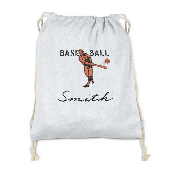 Custom Retro Baseball Drawstring Backpack - Sweatshirt Fleece - Double Sided (Personalized)