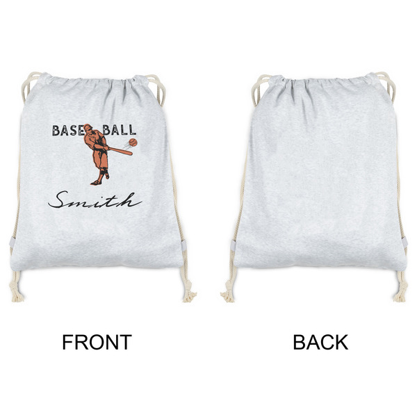Retro Baseball Drawstring Backpacks - Sweatshirt Fleece - Single Sided - APPROVAL