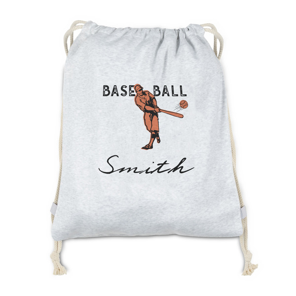 Custom Retro Baseball Drawstring Backpack - Sweatshirt Fleece (Personalized)