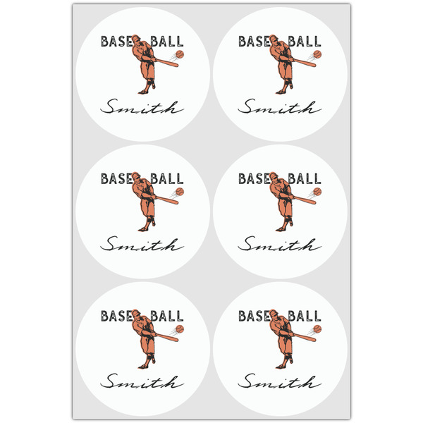 Retro Baseball Drink Topper - Large - Set of 6