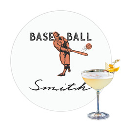Retro Baseball Printed Drink Topper - 3.25" (Personalized)